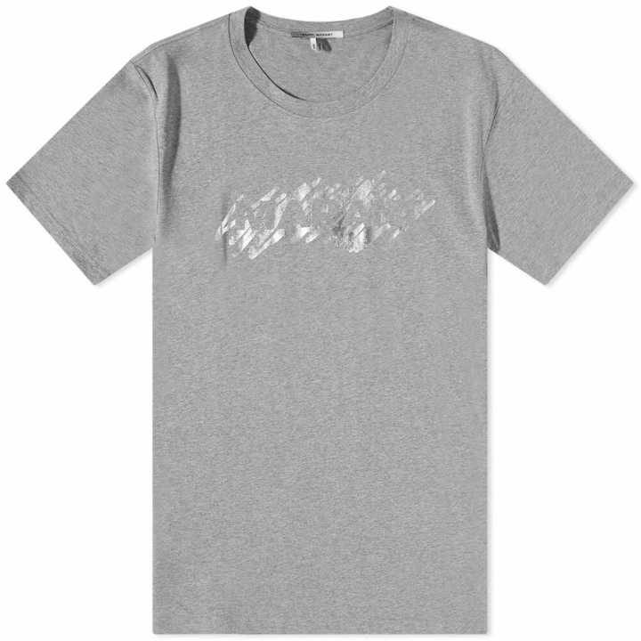 Photo: Isabel Marant Men's Hanorih Foil Logo T-Shirt in Grey