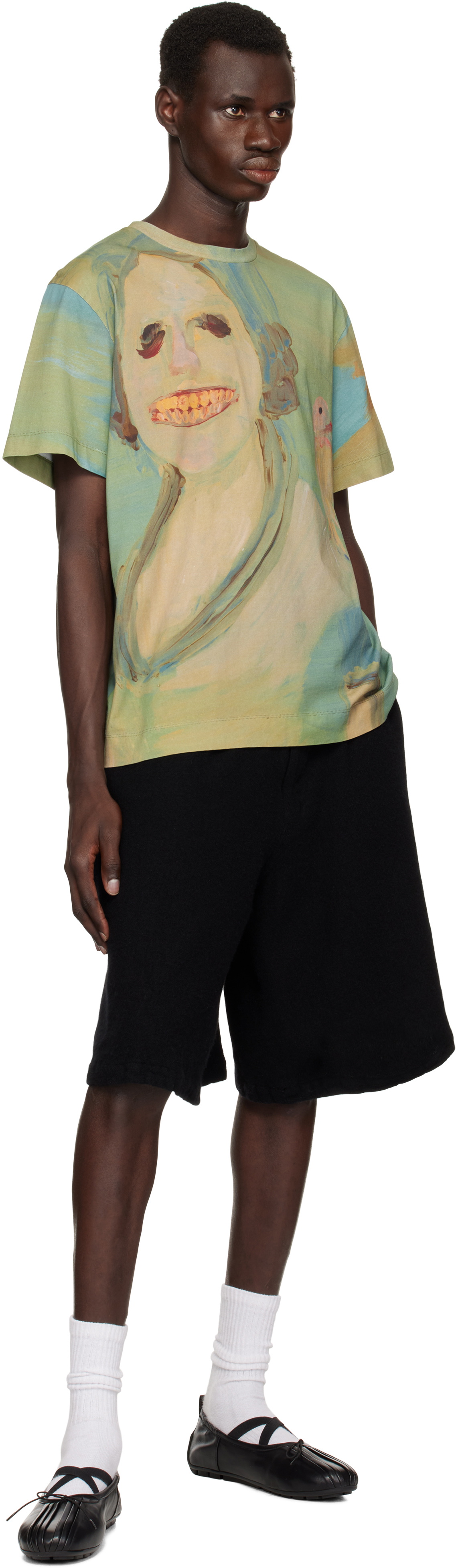 【関税込み】Simone Rocha グリーン Lady With A Bird Tシャツ Simone Rocha Green 'Lady With A Bird' T-shirt Simone Rocha