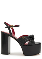 Valentino Garavani Crasher 125 Knotted Leather Platform Sandals Black