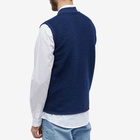 Universal Works Men's Wool Fleece Zip Waistcoat in Indigo