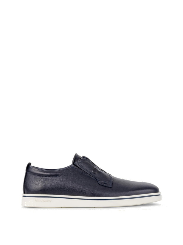 Photo: Ferragamo Mens Derby slip-on in Blue