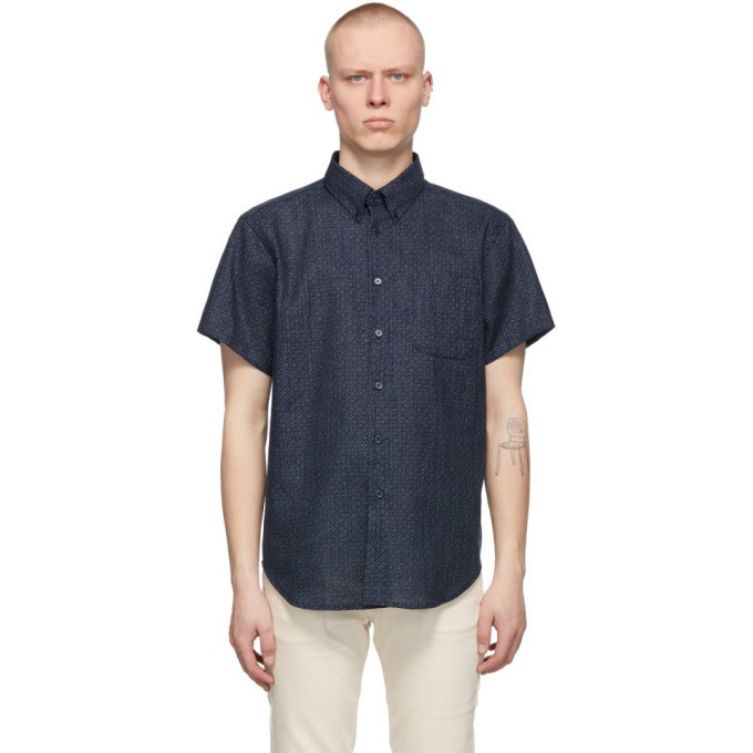 Naked and Famous Denim Navy Poplin Easy Short Sleeve Shirt Naked and ...