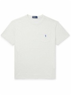 Polo Ralph Lauren - Logo-Embroidered Cotton and Linen-Blend Jersey T-Shirt - White