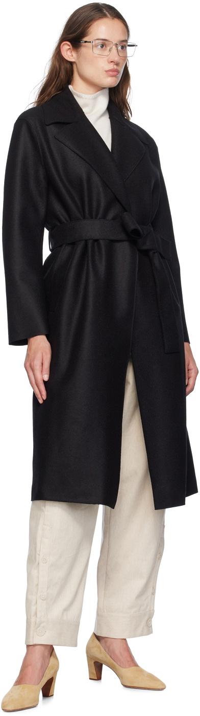 Harris Wharf London Black Belted Long Coat
