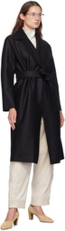 Harris Wharf London Black Belted Long Coat