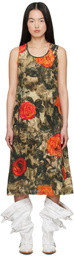 R13 Khaki Sleeveless Midi Dress