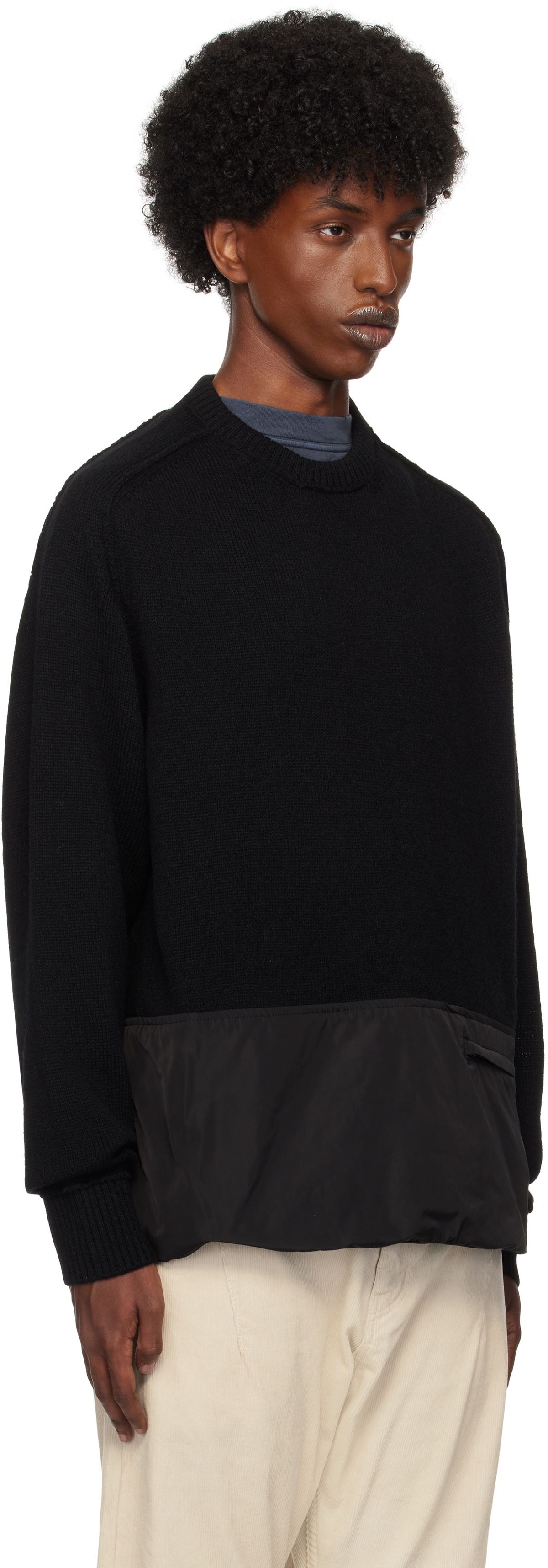UNDERCOVER Black Paneled Knit Sweater