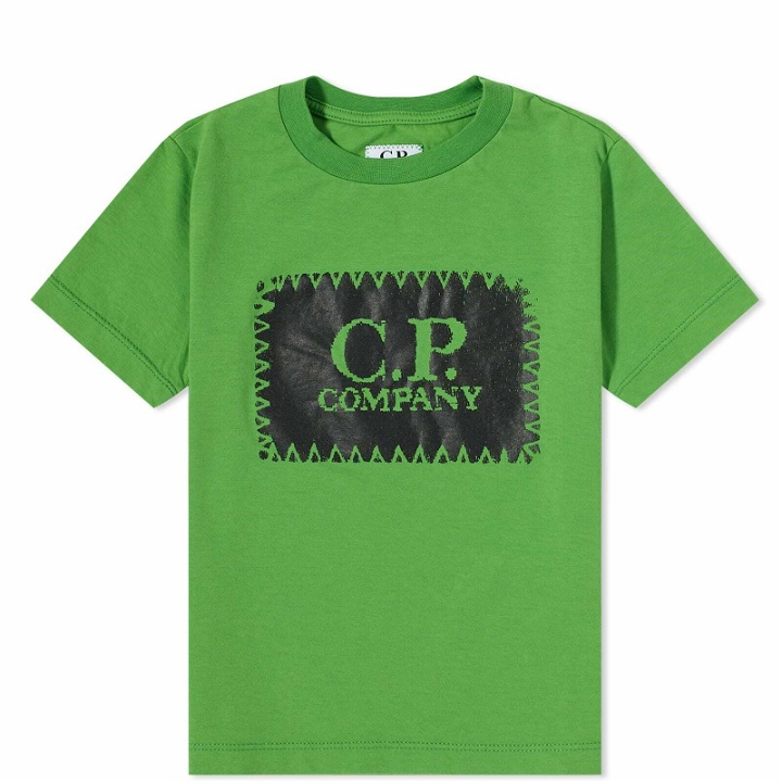 Photo: C.P. Company Undersixteen Men's Stamp Logo T-Shirt in Classic Green