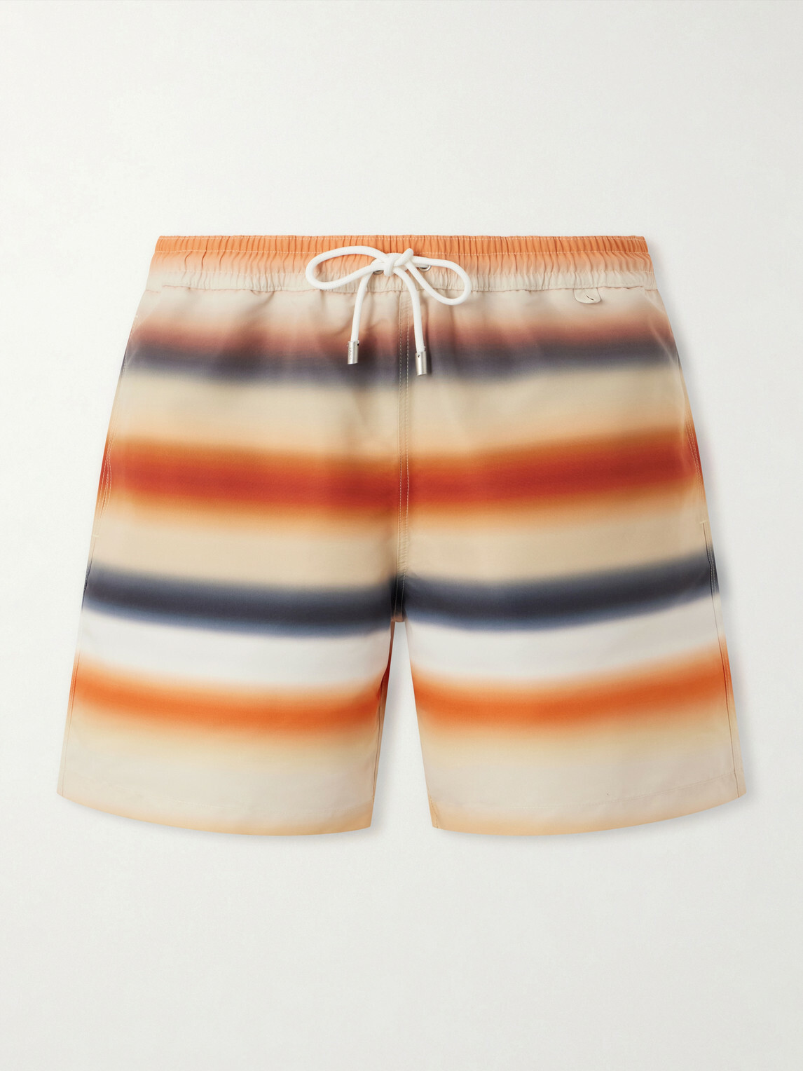 LOEWE - Paula's Ibiza Straight-Leg Mid-Length Striped Swim Shorts - Orange