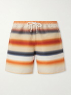 LOEWE - Paula's Ibiza Straight-Leg Mid-Length Striped Swim Shorts - Orange