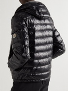 Moncler - Galion Logo-Appliquéd Quilted Glossed-Shell Hooded Down Jacket - Black