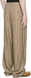 Hed Mayner Green & Beige Print Flow Trousers