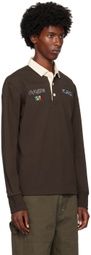Kijun Brown Embroidered Polo