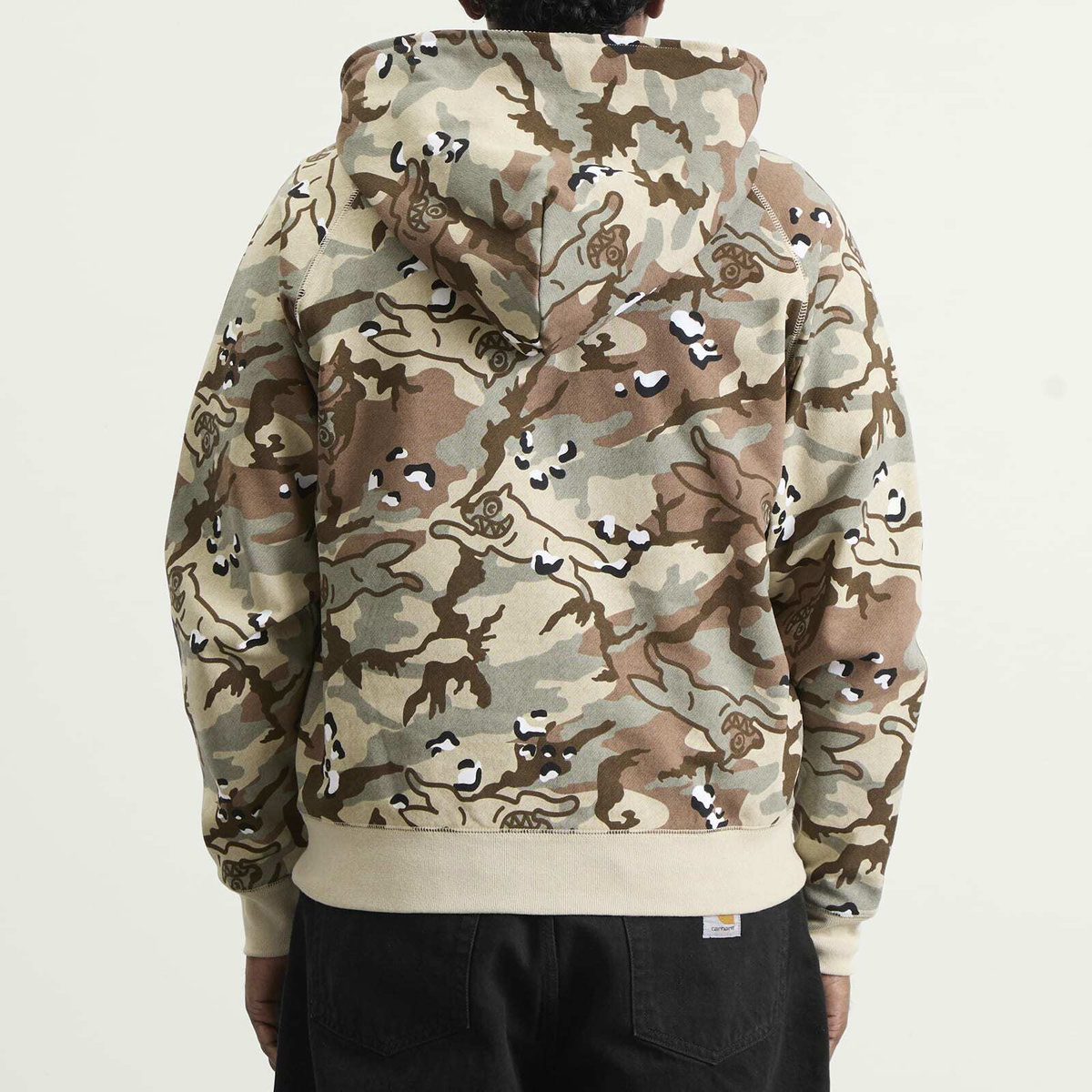 ICECREAM Men's Choc Chip Running Dog Zip Through Hood in Camo