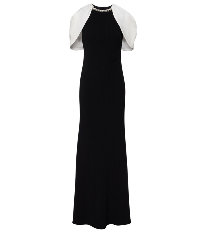 Photo: Roland Mouret Embellished caped satin crêpe gown