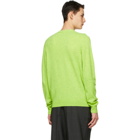 Acne Studios Green Wool Patch Sweater