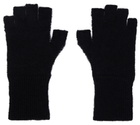 Marine Serre Black Moon Argyle Knit Fingerless Gloves
