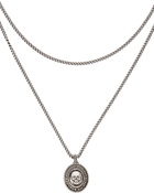 Alexander McQueen Silver Double Layer Chain Necklace