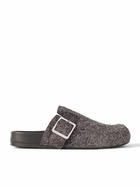 LOEWE - Brushed-Suede Clogs - Brown