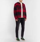 Off-White - Embellished Checked Cotton-Blend Flannel Shirt - Men - Red