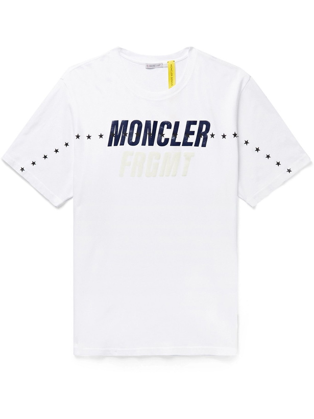 Photo: Moncler Genius - 7 Moncler Fragment Printed Cotton-Jersey T-Shirt - White