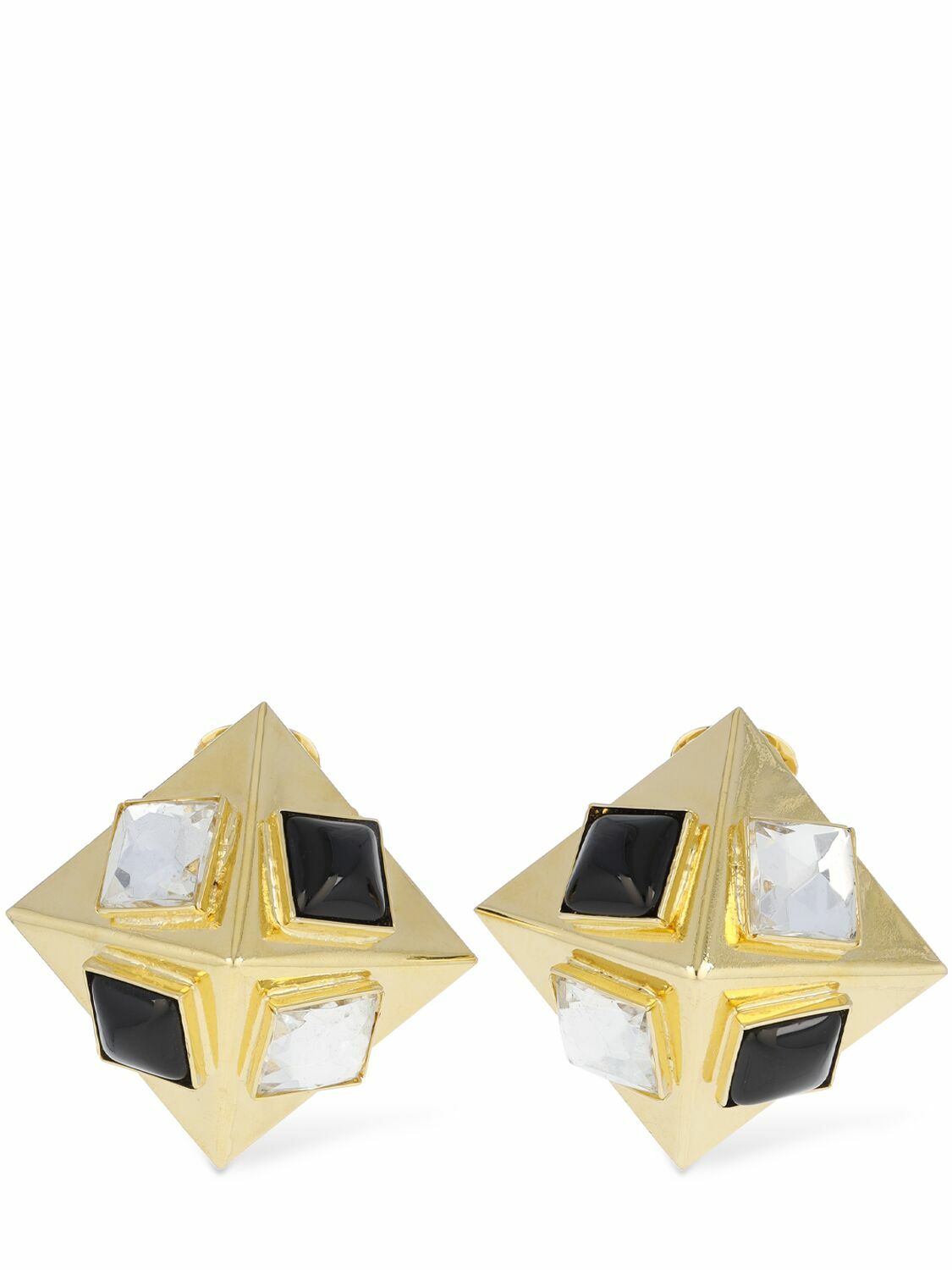 ALESSANDRA RICH - Pyramid Earrings W/ Crystals Alessandra Rich