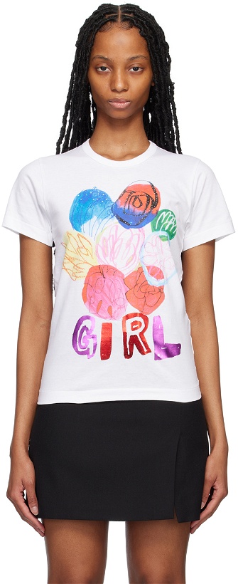 Photo: Comme des Garçons Girl White Illustration T-Shirt