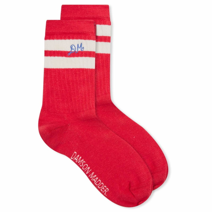 Photo: Damson Madder Women's Sporty Calf Length Socks in Red 