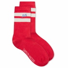 Damson Madder Women's Sporty Calf Length Socks in Red 