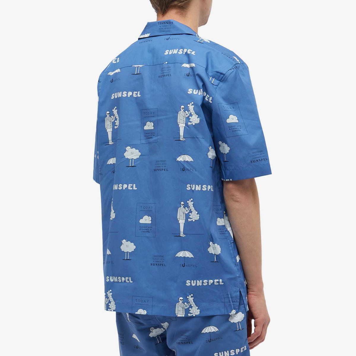 Sunspel Men's Today's Forecast Short Sleeve Shirt in Today'S Forecast Print