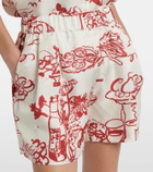 Asceno Zurich printed silk twill shorts