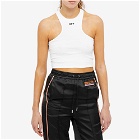 Off-White Women's Off Stamp Logo Ribbed Crop Top in White
