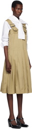Comme des Garçons Comme des Garçons Khaki Cotton Twill Garment Washed Midi Dress