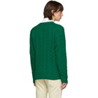 Beams Plus Green Cable Knit Sweater