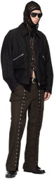 NVRFRGT Black Spread Collar Bomber Jacket