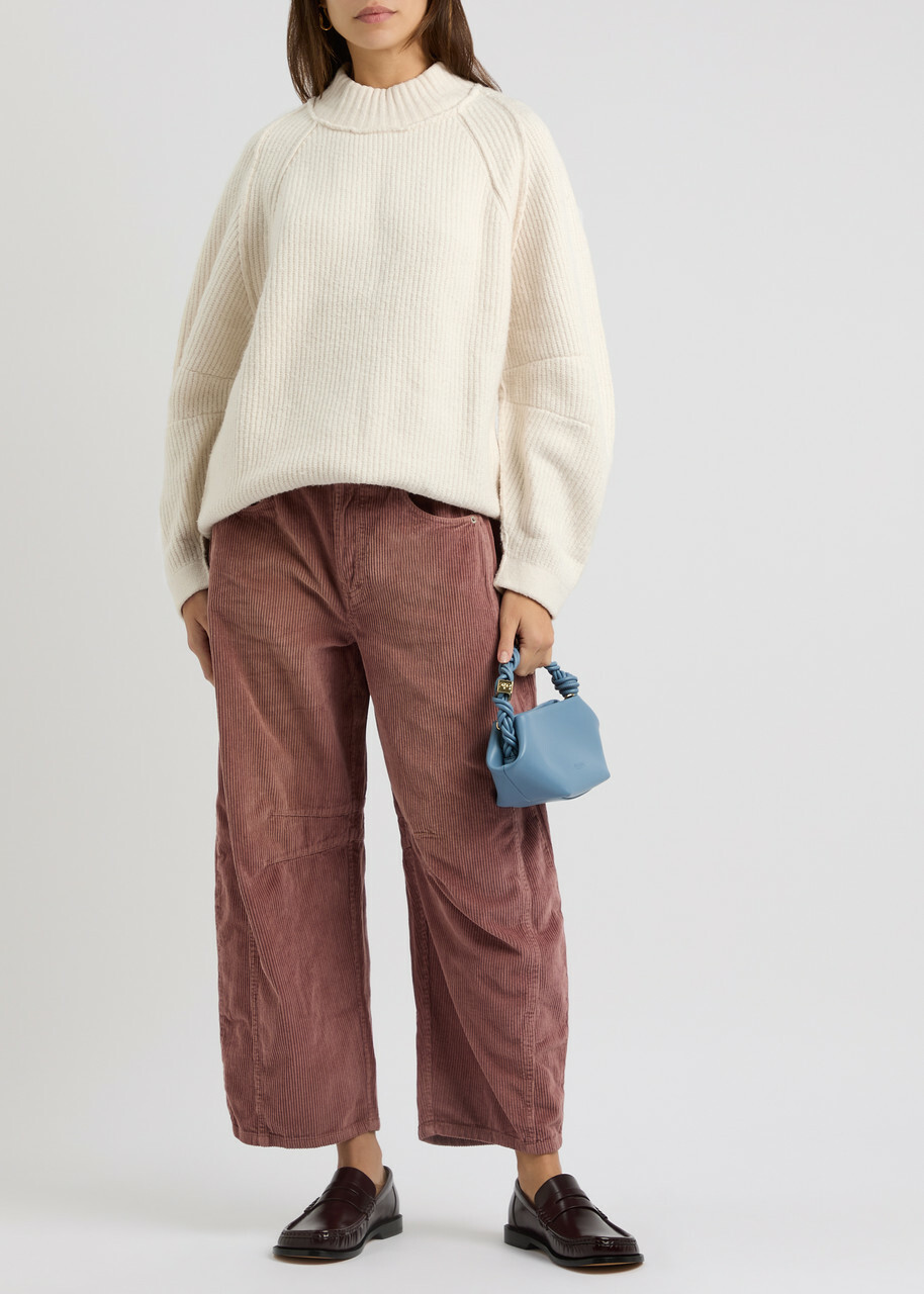 Free People Sunbeam Ribbed Cotton-blend Jumper Cream