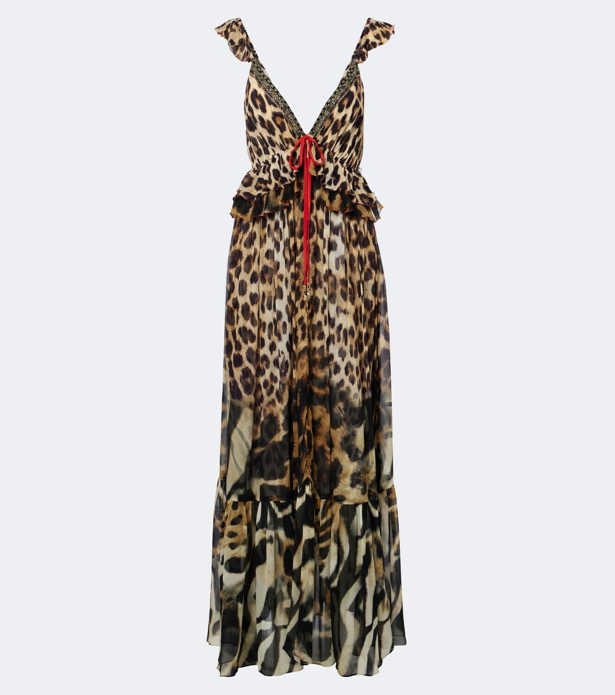 Camilla Embellished leopard-print silk chiffon maxi dress