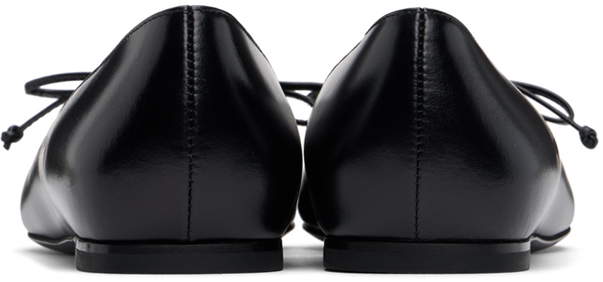 ALAÏA Black Lace-Up Ballerina Flats ALAÏA