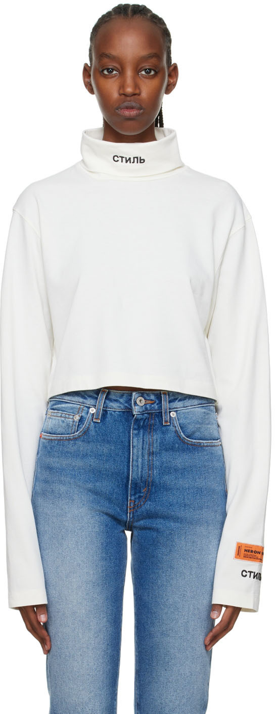 Cropped turtleneck sweatshirt best sale