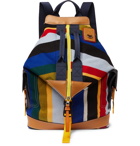 Loewe - Eye/LOEWE/Nature Leather-Trimmed Striped Fleece and Canvas Backpack - Multi