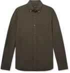 TOM FORD - Button-Down Collar Cotton and Cashmere-Blend Shirt - Green