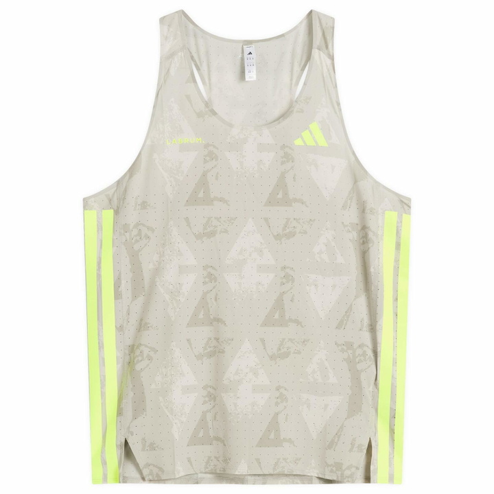 Photo: Adidas Running Men's adidas x Labrum Race Singlet in Sesame Yellow