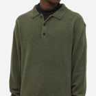 Beams Plus Men's Knit Polo Shirt in Green