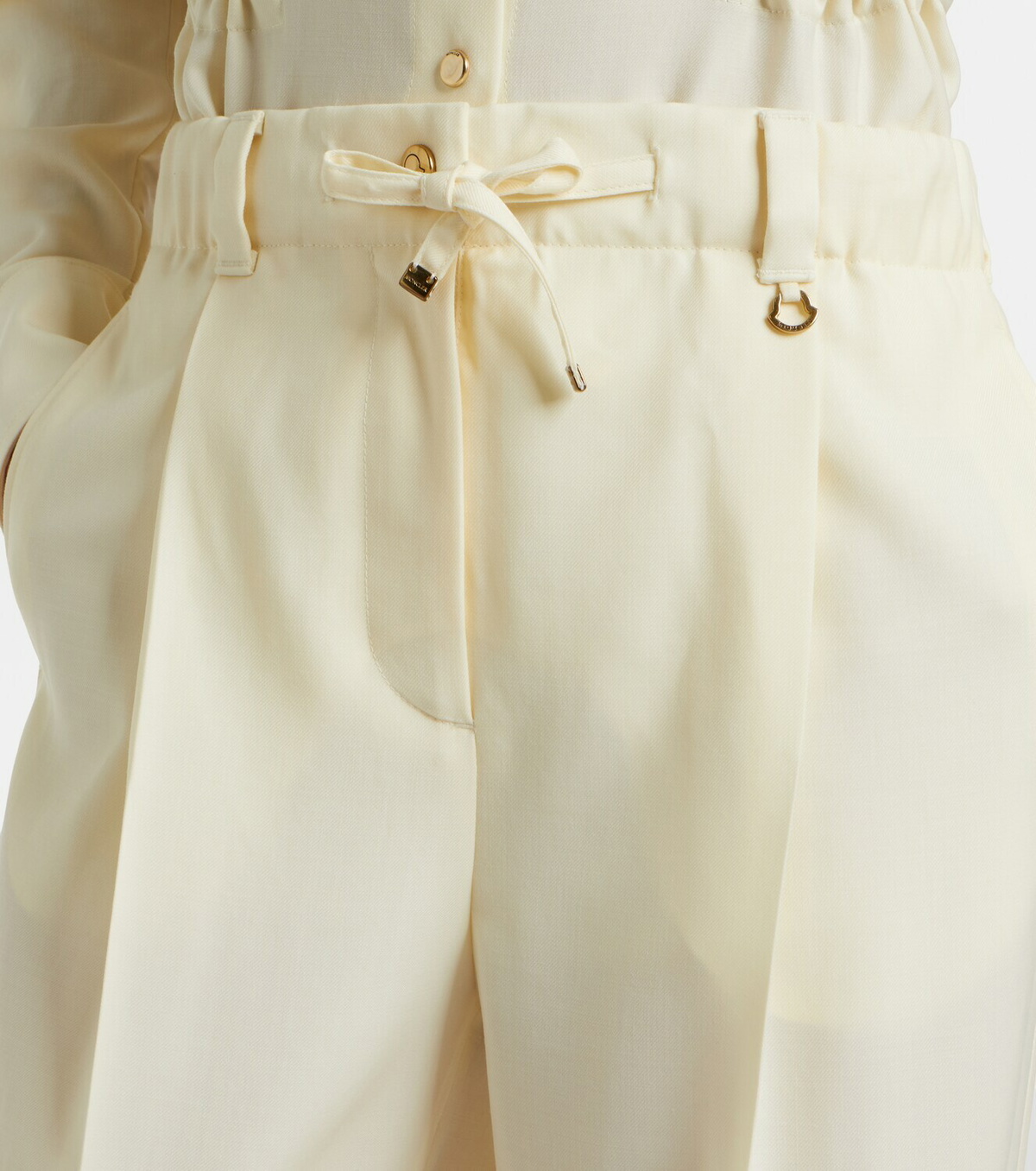 Moncler Pleated virgin wool straight pants
