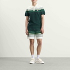 Casablanca Men's Boucle Stripe Polo Shirt in Green