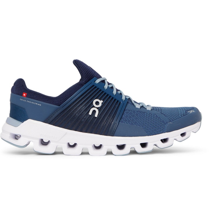 Photo: On - Cloudswift Rubber-Trimmed Mesh Running Sneakers - Blue