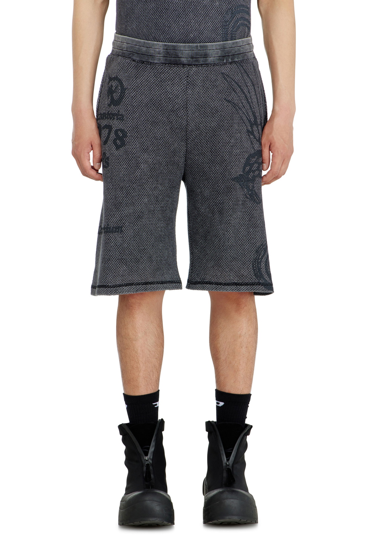 Diesel Mesh cotton sweatshorts with prints - Shorts - Man -
