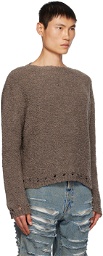 424 Brown Cutout Sweater
