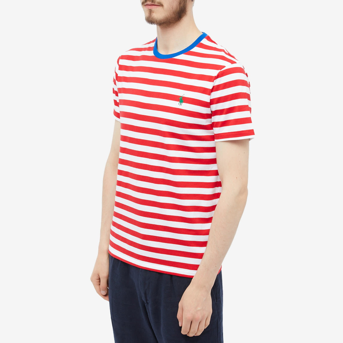 Polo Ralph Lauren Men's Stripe Custom Fit T-Shirt in Pandora