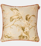 Etro Floral embroidered cotton satin cushion